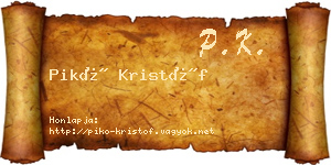 Pikó Kristóf névjegykártya