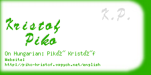 kristof piko business card